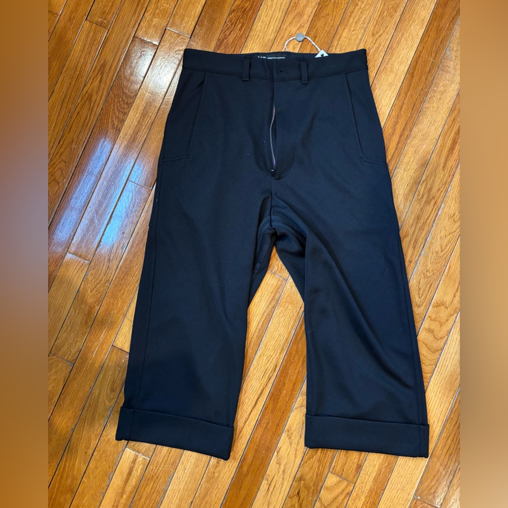 Y-3 Black Trousers with Subtle Stripes